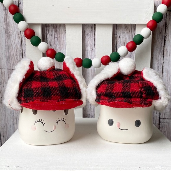 Marshmallow Mug Buffalo Check Lumberjack Hat - Picture 1 of 2